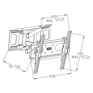 ART Uchwyt do TV LED/LCD 23-46" 35KG AR-77