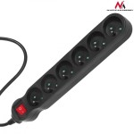 Maclean Listwa zasilająca 6 Gniazd z Wyl 1.5m MCE225