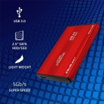 Qoltec Obudowa na dysk HDD/SSD 2.5 cala SATA3 | USB 3.0 | Czerwona