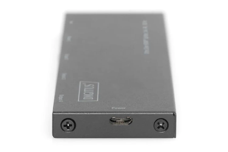 Digitus Rozdzielacz (Splitter) Ultra Slim HDMI 1x4 4K 60Hz 3D HDR HDCP 2.2 18 Gbps Micro USB
