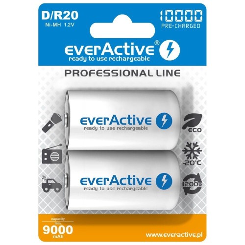 everActive Akumulatorki R20/D NI-MH 10000 mAh 2 szt. ready to use