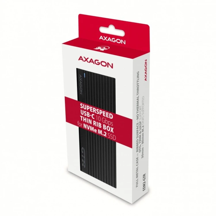 AXAGON EEM2-GTR Obudowa zewnętrzna aluminiowa, USB-C 3.2 GEN 2 M.2 NVMe SSD