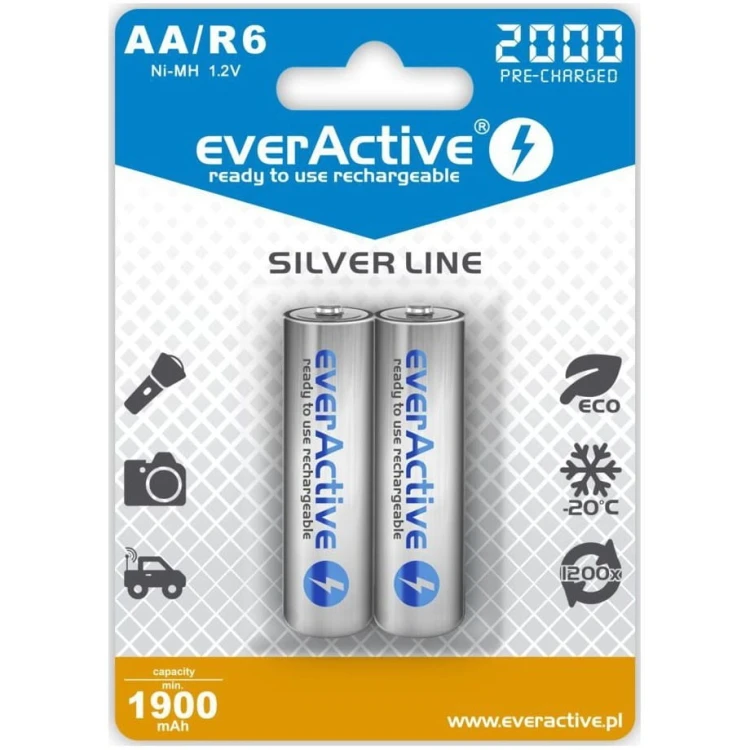 everActive Akumulatory R6/AA 2000 mAH, blister 2 SZT. technologia Ready To Use