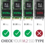 AXAGON EEM2-SB2 Obudowa zewnętrzna aluminiowa bezśrubowa USB-C 3.2 Gen 2 - M.2 NVMe / SATA SSD 30-80mm ALU pudełko czarne + USB-A - USB-C redukcja
