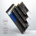 AXAGON EEM2-SB2 Obudowa zewnętrzna aluminiowa bezśrubowa USB-C 3.2 Gen 2 - M.2 NVMe / SATA SSD 30-80mm ALU pudełko czarne + USB-A - USB-C redukcja