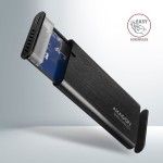AXAGON EEM2-SB2 Obudowa zewnętrzna aluminiowa bezśrubowa USB-C 3.2 Gen 2 - M.2 NVMe / SATA SSD 30-80mm ALU pudełko czarne + USB-A - USB-C redukcja