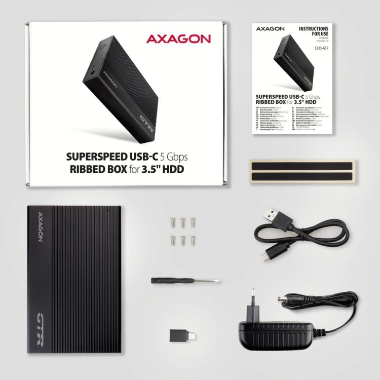 AXAGON EE35-GTR Obudowa zewnętrzna aluminiowa USB3.2 Gen1 - SATA 6G 3.5"