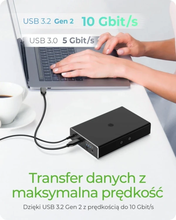 IcyBox Obudowa IB-RD2253-C31 zew. Raid dla 2,5 SATA HDD na USB 3.2 Gen 2, RAID 0,1, SINGLE, LARGE