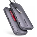 AXAGON HMC-12GM2 Wieloportowy hub USB 12in1 + M.2 NVMe/SATA pozycja, 10Gbps, 3x USB-A, USB-C, HDMI 4K/60Hz, DP 4K/60Hz, GLAN, SD/microSD, audio, PD 10