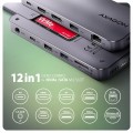 AXAGON HMC-12GM2 Wieloportowy hub USB 12in1 + M.2 NVMe/SATA pozycja, 10Gbps, 3x USB-A, USB-C, HDMI 4K/60Hz, DP 4K/60Hz, GLAN, SD/microSD, audio, PD 10