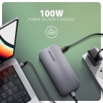 AXAGON HMC-12GM2 Wieloportowy hub USB + M.2 pozycja, 12in1 10Gbps, 3x USB-A, USB-C, HDMI, DP,  RJ-45, SD/mSD, audio, PD