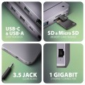 AXAGON HMC-12GM2 Wieloportowy hub USB 12in1 + M.2 NVMe/SATA pozycja, 10Gbps, 3x USB-A, USB-C, HDMI 4K/60Hz, DP 4K/60Hz, GLAN, SD/microSD, audio, PD 10