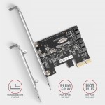 AXAGON PCES-SJ2 Kontroler PCIe 2x wewnętrzny port SATA 6G, chipset JMB582 SP & LP