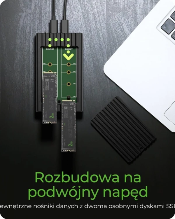 IcyBox Stacja ICY BOX IB-2817MCL-C31  z funkcją klonowania dla 2x NVMe  SSD