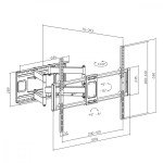 Maclean Uchwyt do TV ekonomiczny obrotowy 60-120" 120kg Czarny          Maclean MC-482