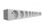 Digitus Listwa zasilająca PDU 19" RACK 8xTyp E, 1.8m 1xSchuko, 16A, wł./wył., aluminiowa
