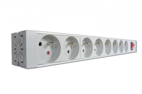 Digitus Listwa zasilająca PDU 19" RACK 8xTyp E, 1.8m 1xSchuko, 16A, wł./wył., aluminiowa