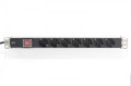 Digitus Listwa zasilająca PDU 19 cali RACK 7xSchuko, 2m 1xSchuko, 16A, wł./wył., aluminiowa