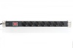 Digitus Listwa zasilająca PDU 19" RACK 7xSchuko, 2m 1xSchuko, 16A, wł./wył., aluminiowa