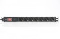 Digitus Listwa zasilająca PDU 19 cali RACK 7xSchuko, 2m 1xSchuko, 16A, wł./wył., zab.przepięciowe, aluminiowa