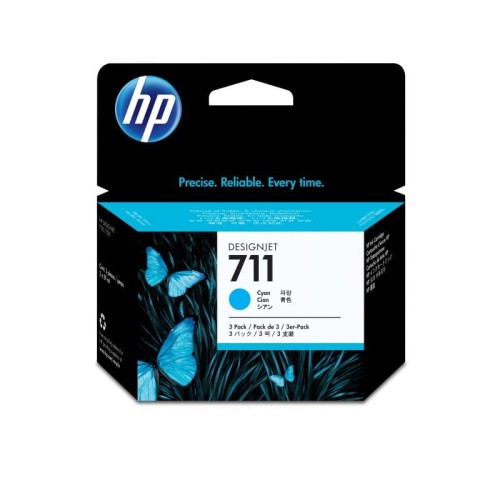 HP Inc. Tusz 711 29ml Błękitny 3-Pack CZ134A