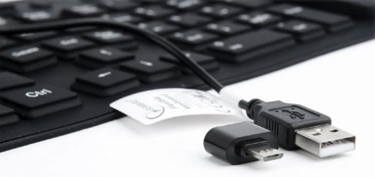 Gembird Klawiatura silikonowa wodoodporna USB z funkcją OTG czarna