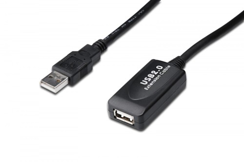 Digitus Kabel przedłużający USB 2.0 HighSpeed Typ USB A/USB A M/Ż aktywny, czarny 15m