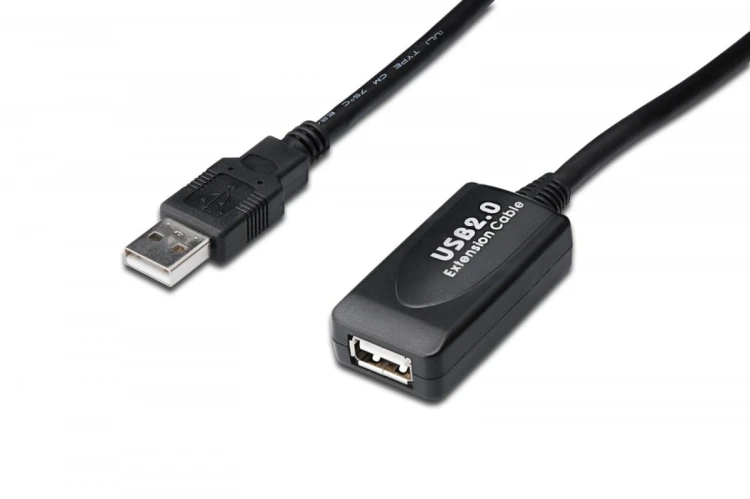 Digitus Kabel przedłużający USB 2.0 HighSpeed Typ USB A/USB A M/Ż aktywny, czarny 15m