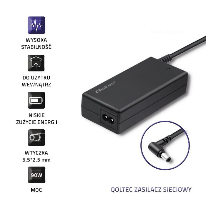 Qoltec Zasilacz do IBM Lenovo 90W | 20V | 4.74A | 5.5*2.5