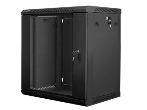 Lanberg Szafa instalacyjna wisząca 19 12U 600X450mm czarna (drzwi szklane)