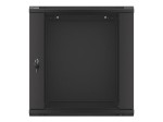 Lanberg Szafa instalacyjna wisząca 19 12U 600X450mm czarna (drzwi szklane)