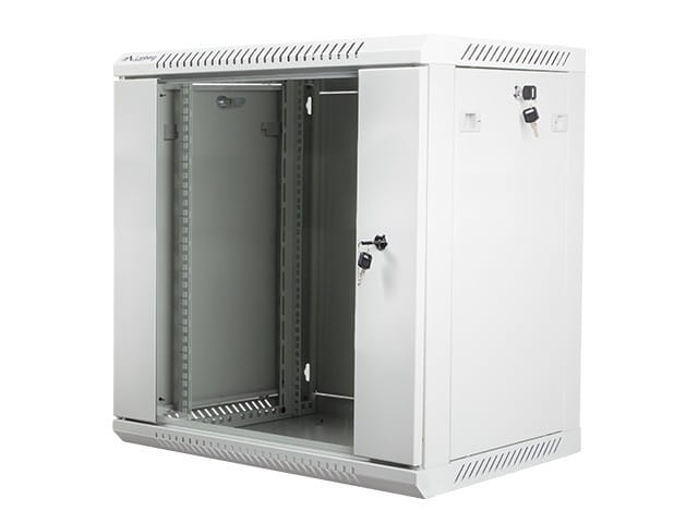 Lanberg Szafa instalacyjna wisząca 19'' 12U 600X450mm szara (drzwi       szklane)