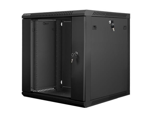 Lanberg Szafa instalacyjna wisząca 19'' 12U 600X600mm czarna (drzwi      szklane)