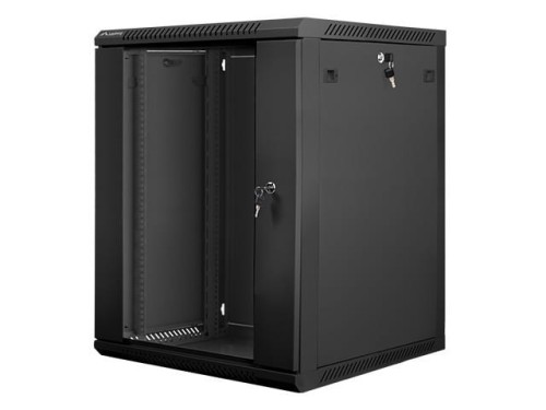 Lanberg Szafa instalacyjna wisząca 19'' 15U 600X600mm czarna (drzwi      szklane)