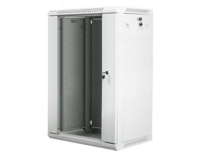 Lanberg Szafa instalacyjna wisząca 19 cali 18U 600X450mm szara (drzwi szklane)