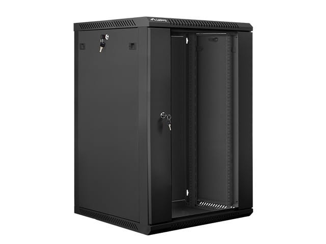 Lanberg Szafa instalacyjna wisząca 19'' 18U 600X600mm czarna (drzwi      szklane)