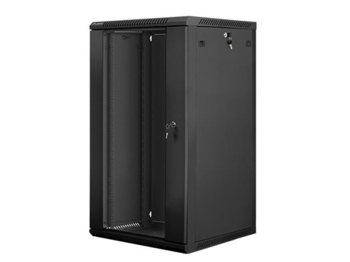 Lanberg Szafa instalacyjna wisząca 19'' 22U 600X600mm czarna (drzwi      szklane)