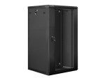 Lanberg Szafa instalacyjna wisząca 19'' 22U 600X600mm czarna (drzwi      szklane)