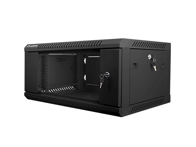 Lanberg Szafa instalacyjna wisząca 19'' 4U 600X450mm czarna (drzwi       szklane)