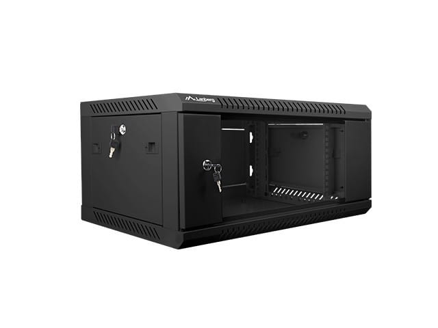 Lanberg Szafa instalacyjna wisząca 19'' 4U 600X450mm czarna (drzwi       szklane)