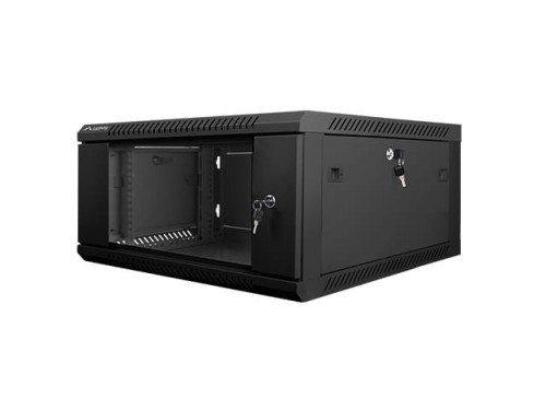 Lanberg Szafa instalacyjna wisząca 19 cali 4U 600X600mm czarna (drzwi szklane)