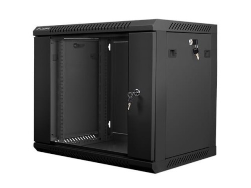 Lanberg Szafa instalacyjna wisząca 19'' 9U 600X450mm czarna (drzwi       szklane)