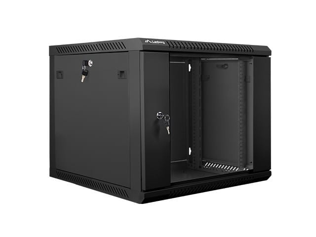 Lanberg Szafa instalacyjna wisząca 19'' 9U 600X600mm czarna (drzwi       szklane)