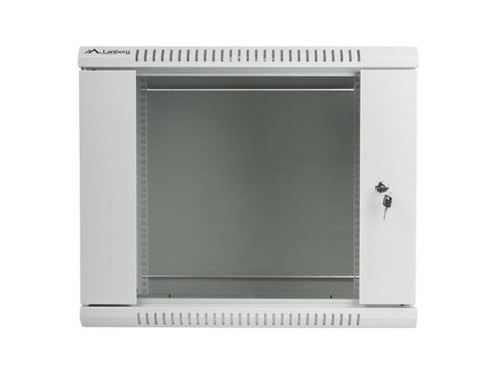 Lanberg Szafa instalacyjna wisząca 19'' 9U 600X600mm szara (drzwi        szklane)