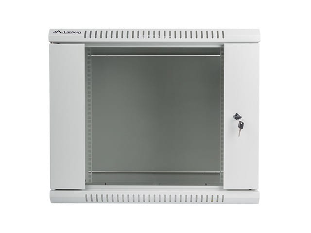 Lanberg Szafa instalacyjna wisząca 19'' 9U 600X600mm szara (drzwi        szklane)