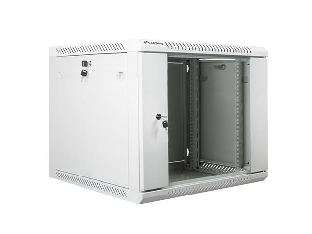 Lanberg Szafa instalacyjna wisząca 19'' 9U 600X600mm szara (drzwi        szklane)