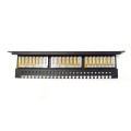 Digitus Panel krosowy (patch panel) 19'' 24x RJ45, kat.6, ekranowany, LSA poziom, prowadnica kabli, pola opisowe, 1U, czarny (kompletny)