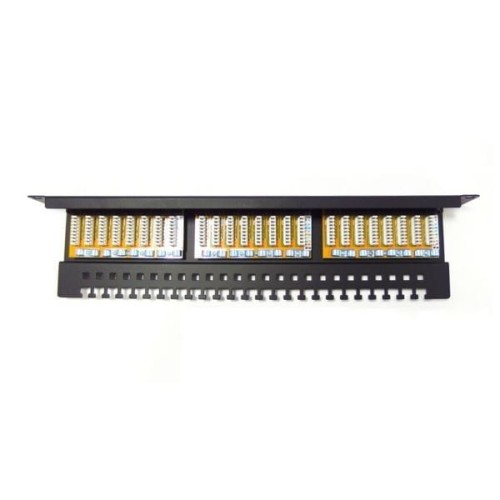 Digitus Patch panel 19" 24 porty, kat.6, S/FTP, 1U, wspornik kablowy, czarny (kompletny)