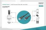 Digitus Kabel połączeniowy USB 3.1 Gen.1 SuperSpeed 5Gbps Typ USB A/microUSB B M/M czarny 0,25m