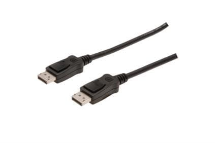 Digitus Kabel połączeniowy DisplayPort z zatrzaskami 4K 60Hz UHD Typ DP/DP M/M czarny 1m